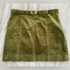 Urban Outfitters Dark Green Corduroy Mini Skirt, size Large